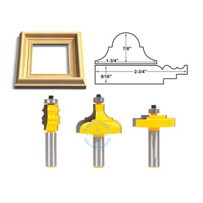 China L-N102 3pcs Picture Frame Router Wood Trimming and Tirmming Bits - Full Set - 1/2