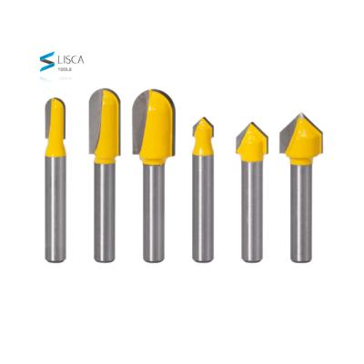 China L-N175 3pcs Wood Bit V Core Box Router Bit and 3pcs Ball Trimming and Deburring Nose Set for Open End Woodworking for sale