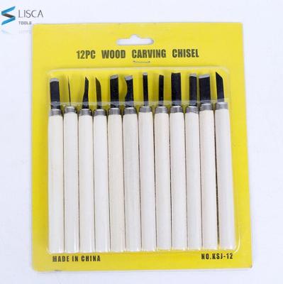 China 12Pcs/set Multifunctional Wood Carving Carving DIY Tools Chisel Wood Carving Woodworkers Gouge Tool for sale