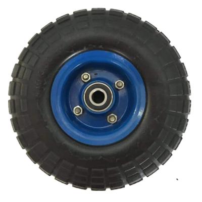 China Hotels 10 Inch 3.50-4 Inch Pneumatic Wheel With Good Quality 4 Bolts And Nuts Inflatable Rubber Wheel for sale