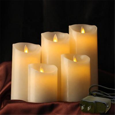 China Paraffin + Electronic Components 220V Recharging Oblique Electronic Swing Candle Large Diameter Mouth LED Bar Romantic Warm Creative Wedding Decoration for sale