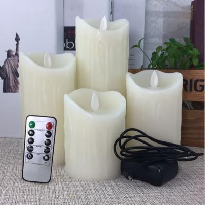 China Battery Operated Candles+moving Flame Recharging Romantic LED Candle Battery 10 Keys Swing Flame Simulation Candle Remote Control Electronic Light Proposal Bar for sale