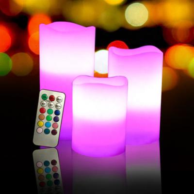 China Creative 18th Birthday Electronic Remote Control Wedding Key Candle COLOR Wave CHANGING LED Christmas Decoration Creative Light Candle for sale