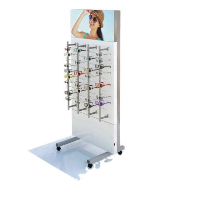 China Movable Floor Metal Glasses Eco - Friendly Display Rack for sale