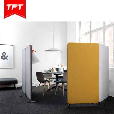 China Modern Portable Modular TFT Office Partition 2 Panel Folding Acoustic Room Divider for sale