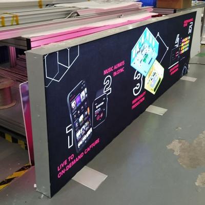 China Elegant Appearance Lightweight Aluminum Alloy Free Standing Double Sided Backlit Expo Booth Stand Ideas For Trade Shows for sale