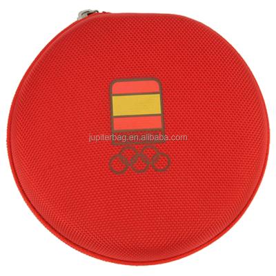 China Red EVA+PU Round Eva DVD Cd Zipper Case Organizer Box for sale