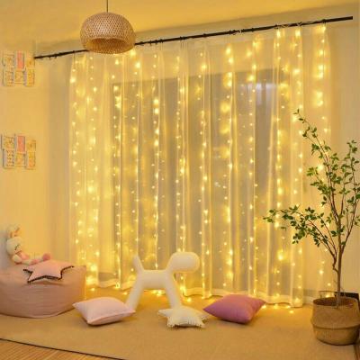 China LED Curtain Light Christmas Curtain Lights Decoration Lighting 3x3 Multimeter Wire Curtain String Light USB Waterproof Copper Wire With Remote Control for sale