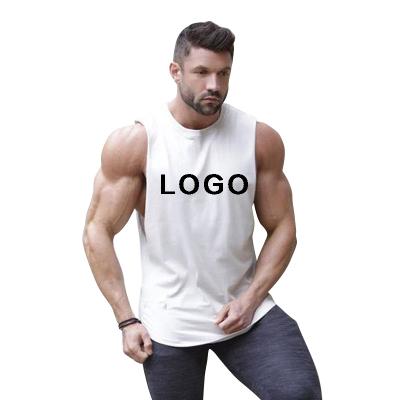 China Wholesale Mens Gym Clothing Custom Logo QUICK DRY Sporty Tops Men's Ribbed Tank Tops for sale