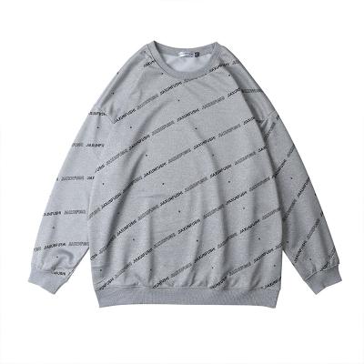 China Spandex/Cotton Letter Unisex Plus Size Print Pullover Loose Sweater for sale