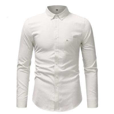 China Oxford Long Sleeve Business Casual Shirt Men's Simple Bamboo Dress Shirt Plus Size Shirt Men's Viable Men's Dress Shirt for sale