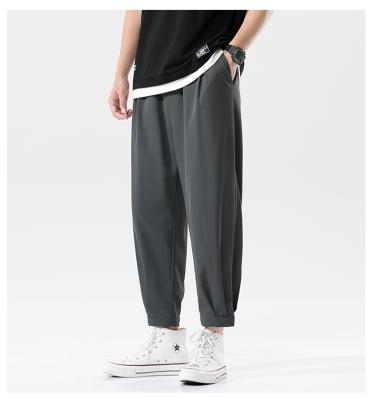 China Wholesale QUICK DRY Light Ice Silk Casual Men's Straight Suit Pants Capris Summer Trousers for sale