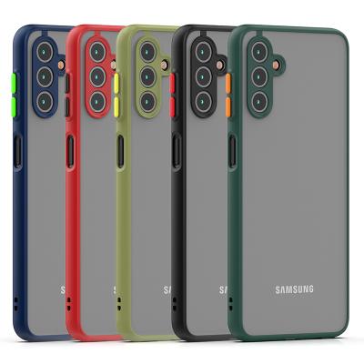 China Matte Shockproof Colorful Button PC TPU Camera Proetct Case For Samsung Galaxy M21 2021 Back Cover for sale