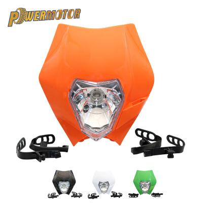 China Universal 12V 35W Motorcycle Dirt Bike Supermoto White Green Green Waterproof For Headlight Fairing Black Halogen 320mm/12.6inch Except for sale