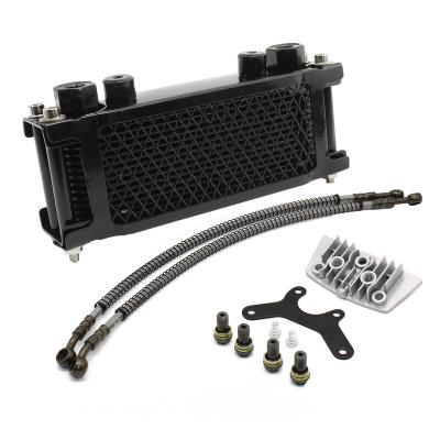 China Aluminum Motorcycle All Aluminum Oil Cooler Radiator Set For 50Cc 70Cc 90Cc 110Cc 125Cc 140Cc Horizontal Dirt Bike Engine Water Cooling for sale