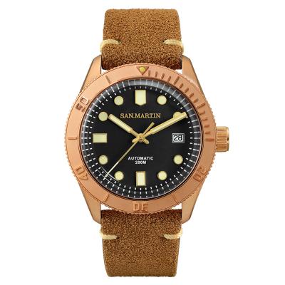 China Vintage Army Quality San Martin Logo Date Bronze Watch BGW9 Lume Copper Military Custom Mechanical Automatic Diver cusn8 For Men for sale