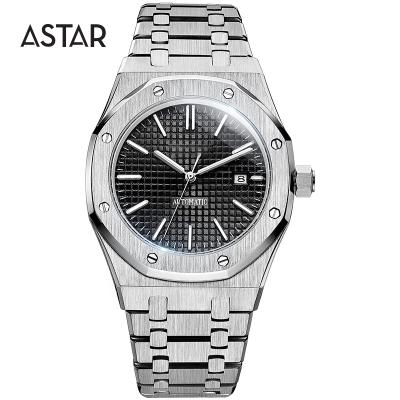 China Custom OEM 10atm luxury auto date low moq all brush 316L stainless steel luminous solid mechanical automatic men's watch for sale for sale