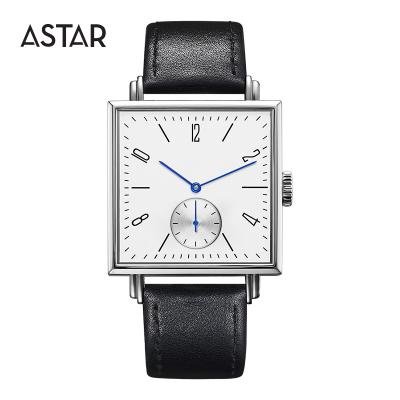 China OEM 5atm 316L low moq low calendar transparent back automatic watch full stainless steel custom unisex mechanical square for sale for sale