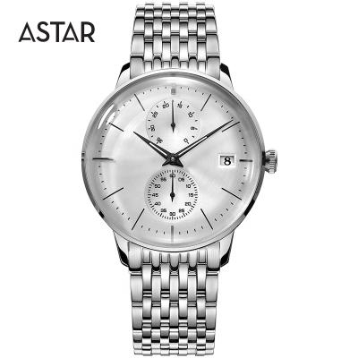 China Custom mechanical automatic multi function hand winding watch men polished 316L stainless steel OEM 5atm auto date low moq for sale for sale