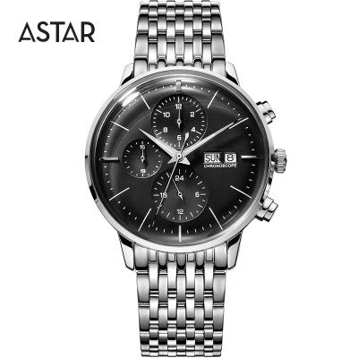 China Custom Auto Date Your Design Dome All 316l Stainless Steel Seagull Automatic Movement Chronograph Mechanical Chinese Watch For Sale for sale