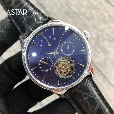 China 1pcs automatic date can be phase custom made luxury multifunctional tourbillon real logo movement diamond mechanical automatic man watch for sale