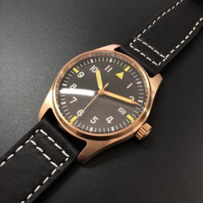 China 20atm Japan sapphire 20atm Japan nh35 classic minimalist pilot bronze free shipping Rts automatic calendar watch full movement cusu8 for sale for sale