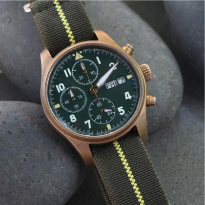 China Custom luxury bronze luminous mechanical automatic movement c3 sapphire CUSN8 chronograph limited edition pilot watch for sale for sale