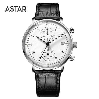 China OEM logo 5atm 316L dome 316L stainless steel automatic slim chronograph custom made luminous top moq date grain top grain watch men for sale for sale