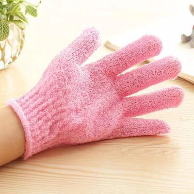 China EXFOLIATE Factory Price Body Scrubber Morocco Glove Exfoliating Shower Bath Natural Nylon Glove for sale