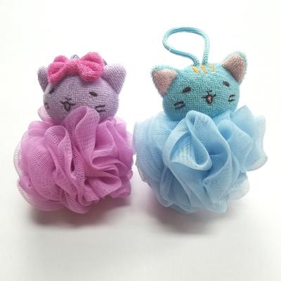 China EXFOLIATING Animal Kids Exfoliating Body Bath Net Scrub Shower Sponge Blow Flower for sale