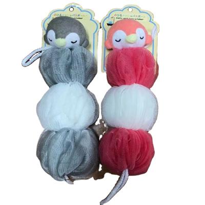 China EXFOLIATE Kids Baby Animal Shaped Long Baby Mesh Bath Sponge for sale