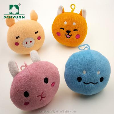 China EXFOLIATE Novelty Polyester Cartoon Characters Baby Bath Sponges For Kids for sale