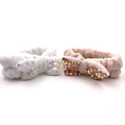 China Wholesale European and American Style Delicate Cute Elastic Hair Band and Turban with Sequins and Bowknot and HeaQBand for Lady and Child for sale