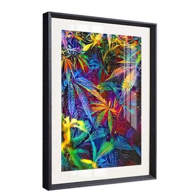 China Fine Art Prints Nordic Wall Decor Contemporary Abstract Trippy Color Maple Leaf Watercolor Poster On Canvas Painting For Living Room for sale