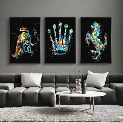 China Contemporary Fashion Luxury Royal Crown Art Canvas Painting Graffiti On The Wall Art Poster And Print Taurus Dream Motivational Art Picture for sale