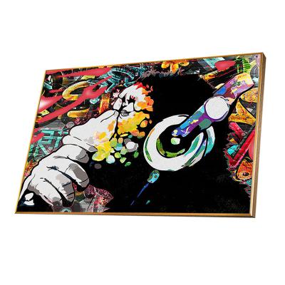 China Contemporary Graffiti Art Thinking Monkey Canvas Paintings on Wall Posters and Print Animals DJ Gorilla Wall Art Pictures Home Decor for sale