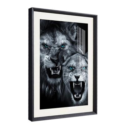 China Modern Contemporary Lion Lover Nordic Wall Art Black And White Canvas Prints Couples Decor Poster African Animal Painting For Living Room for sale