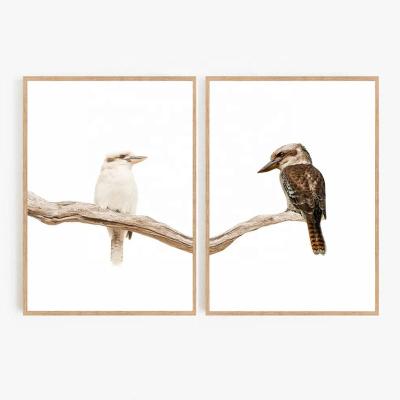 China Contemporary Funny Nordic Cute Birds Fine Art Canvas Wall Painting Prints Photo Picture On Laughing Kingfisher Poster For Living Room for sale