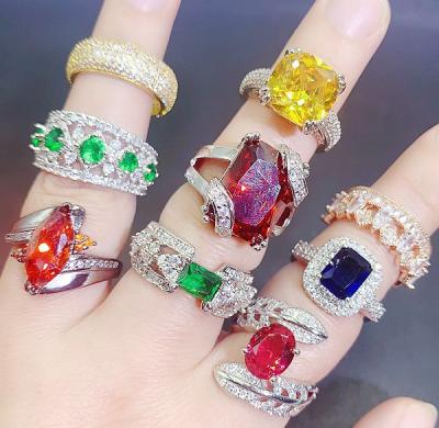 China Cute Cheap Crystal Gold Ring Assortment Jewelry Fashion Ring Mixed Zirconia No Tarnish Ring Jewelry for sale