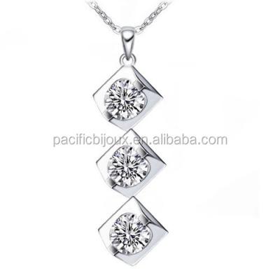 China Ethnic Cubic Zirconia Pendant Fancy Necklace Gemstone Square Pendant Necklace Jewelry for sale