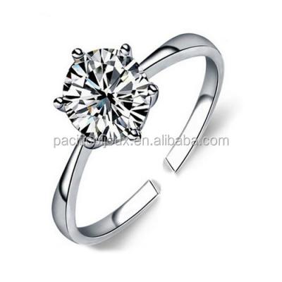 China Simple Design Solitaire Ring Neo-Gothic Jewelry 1 Carat Gemstone 1 Carat Diamond Adjustable Ring pt950 for sale