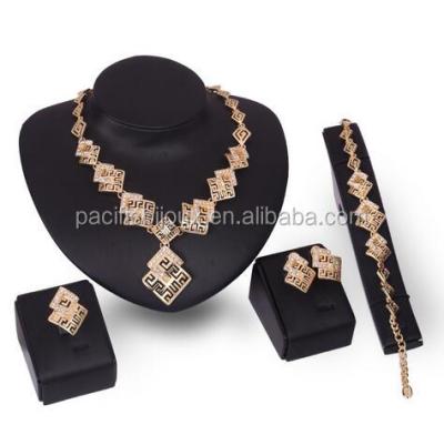 China Cute Exaggerate Noble Gold Plating Full Jewelry Set Four Piece Set Jewelry 24k Gold Jewelry for sale