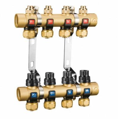 China Modern Wholesale Brass Floor Heating Manifold 6 Way Heated Water Manifold for sale