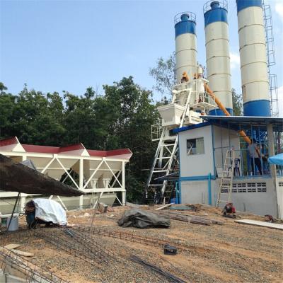 China Construction Material Stores Plant HZS35 Small Capacity Concrete Batching Plant Installation Drawing for sale