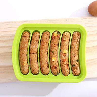 China 3 Pieces Food Grade Non-Stick Silicone Homemade Hot Dog Sausage Mold Viable for sale