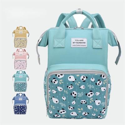 China With USB High Quality Backpack Custom Cute Cartoon Printing Large Capacity Mom Multifunctional Maternity Diaper Bags Baby Diaper Bag for sale