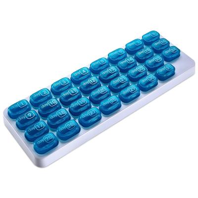 China Pill Packing Dismountable Pill Organizer 31 Day Pill Organizer BPA Free Monthly Large Pill Free Storage Box For Travel for sale