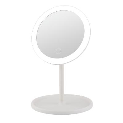 China LED Light Lit Cosmetic Mirror With Storage Home Vanity Lamp for sale