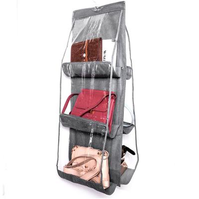 China Multi-Layer Transparent Home Hanging Bag Viable Hot Selling Non-woven Bag Handbag Storage Bag for sale