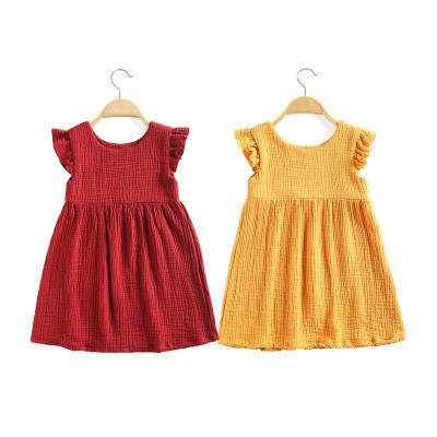 China New Fashion Baby Soft Breathable Children Clothes Summer Autumn Cotton Children Muslin Dress Spring Dress for sale